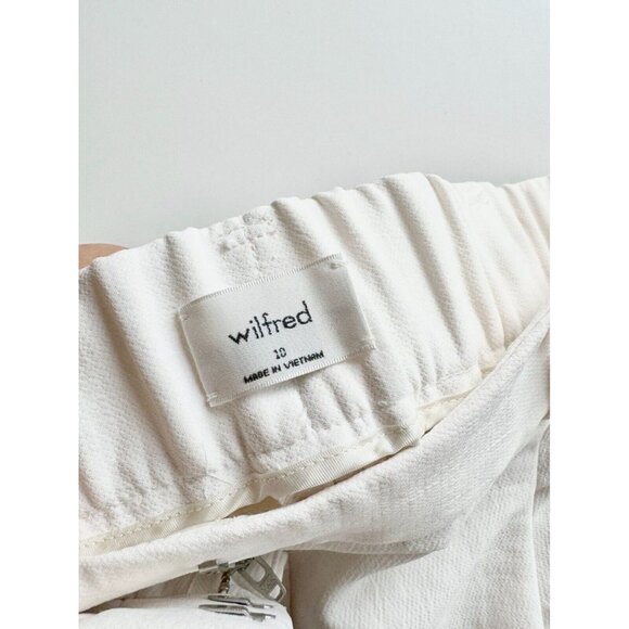 NWOT Aritzia WILFRED Dashwood Ivory Crepe Pleated Carrot Trouser Pants, Size 10 - Picture 9 of 16